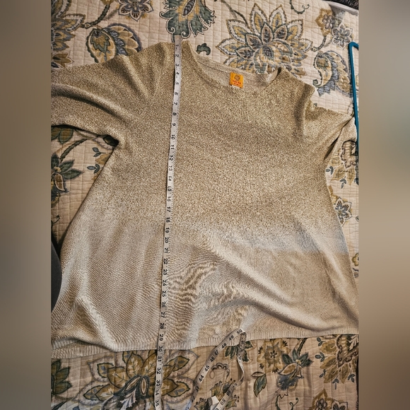 Ruby Rd Women Top 1x Gold Ombre Christmas Holiday Party Sweater NWT - Picture 11 of 11